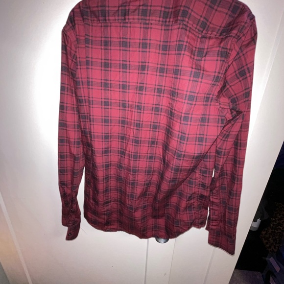 Michael Kors red and black plaid button down - Picture 4 of 5